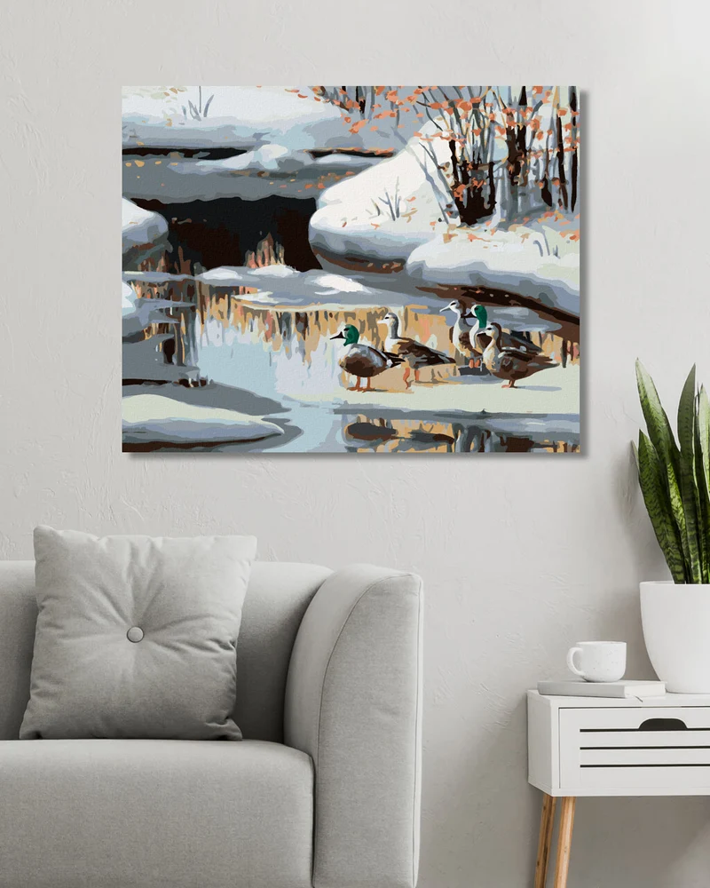 Diamond painting - ENTE AUF EINEM GEFRORENEN FLUSS (D. RUSTY RUST)