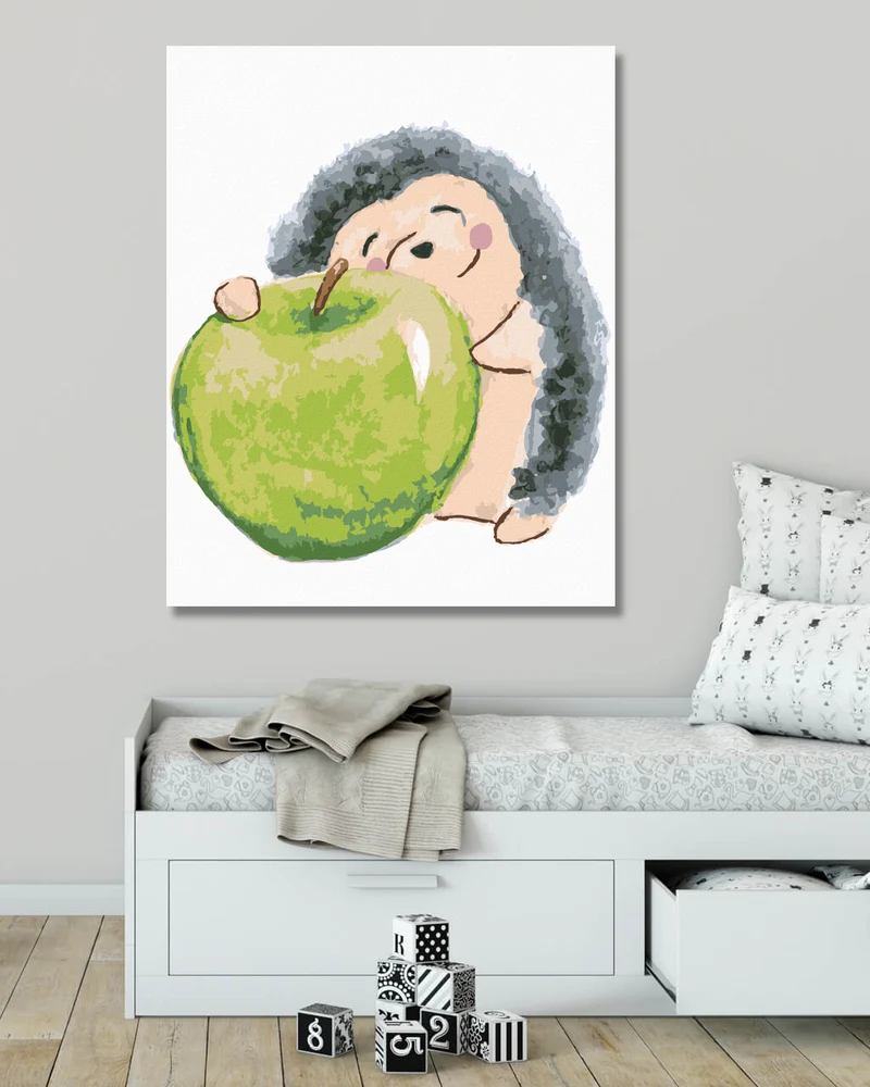 Diamond painting - IGEL MIT APFEL