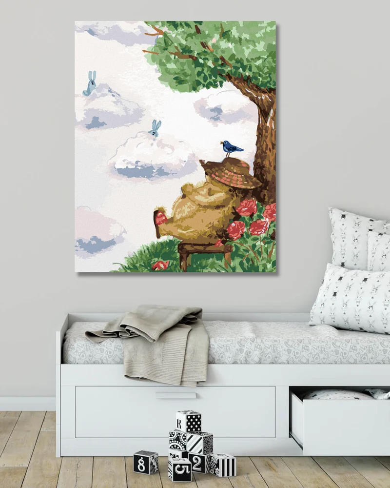 Diamond painting - IGEL RUHEND UNTER EINEM BAUM