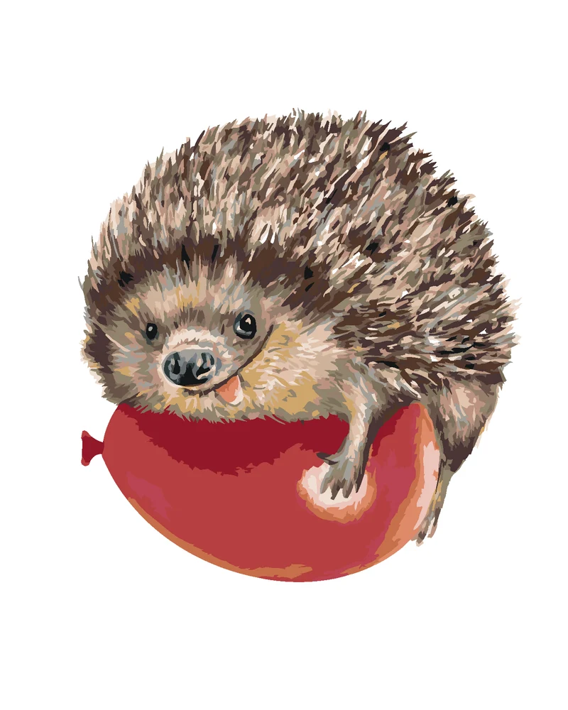 Diamond painting - IGEL UND ROTER LUFTBALLON