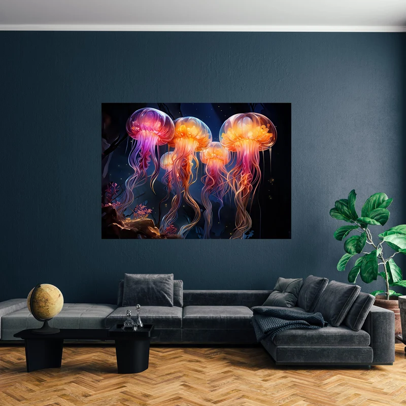 5D Diamond Painting – Leuchtende Quallen