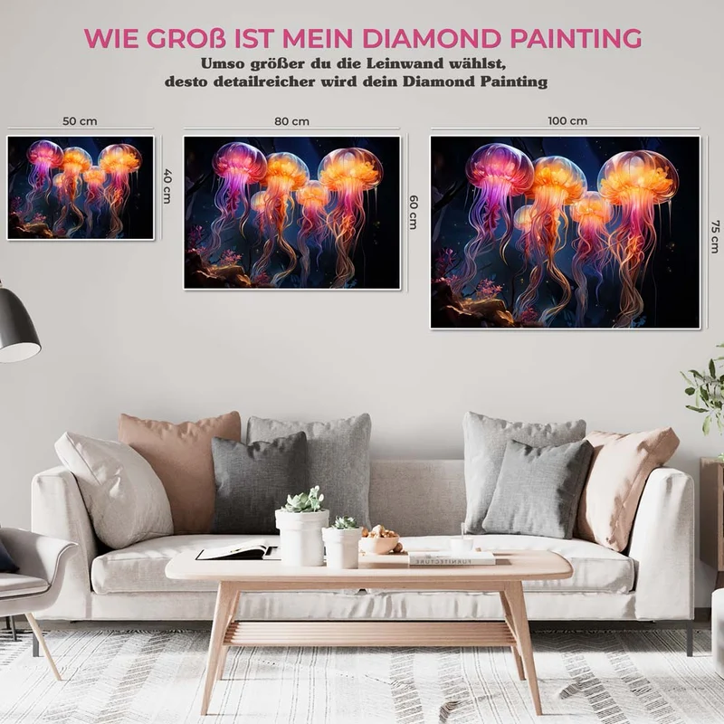 5D Diamond Painting – Leuchtende Quallen