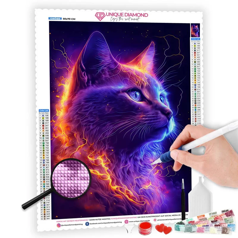 5D Diamond Painting – Magic Cat
