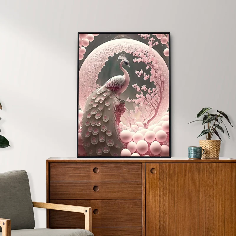 5D Diamond Painting – Pink Peacock