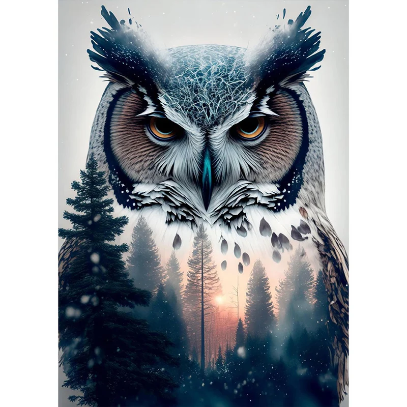 5D Diamond Painting – Natur Eule