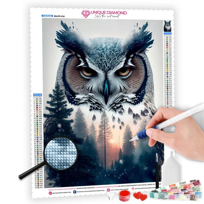 5D Diamond Painting – Natur Eule