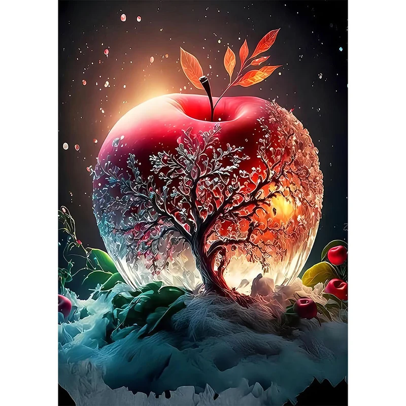 5D Diamond Painting – Red Crystal Apple