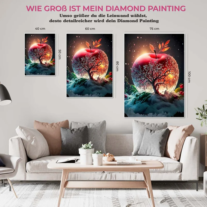 5D Diamond Painting – Red Crystal Apple