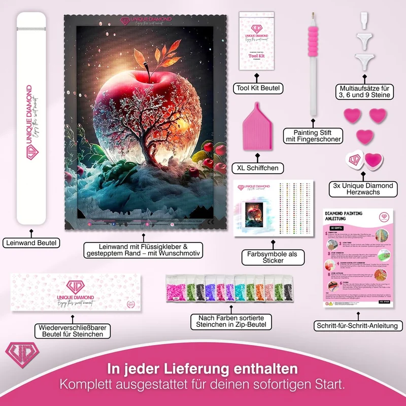 5D Diamond Painting – Red Crystal Apple