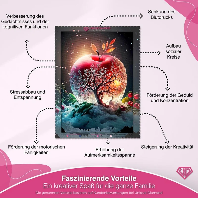 5D Diamond Painting – Red Crystal Apple