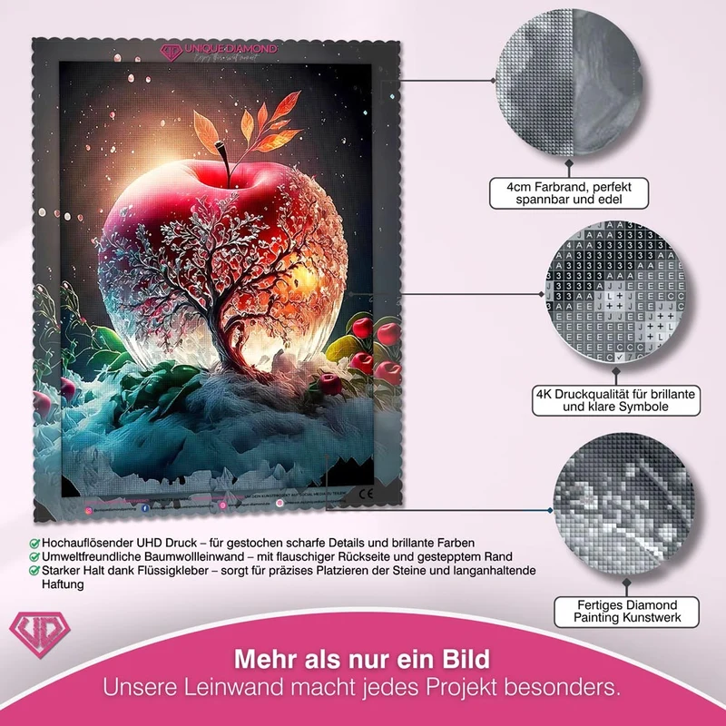 5D Diamond Painting – Red Crystal Apple