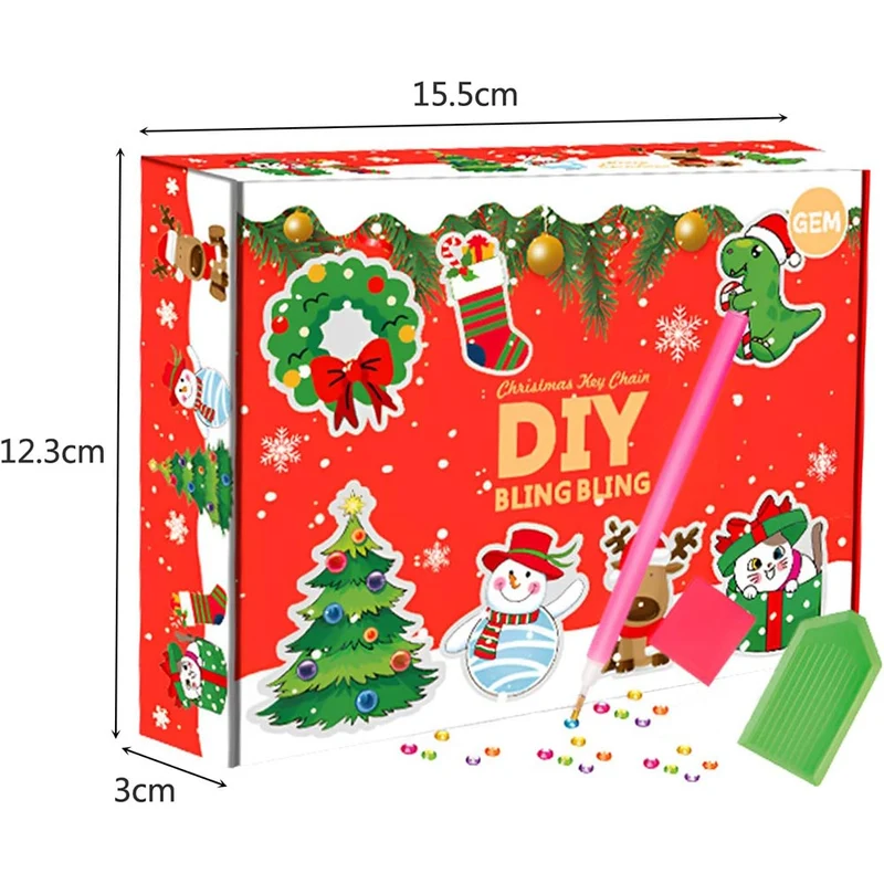 Diamond Painting Schlüsselanhänger Weihnachten 8 Stück