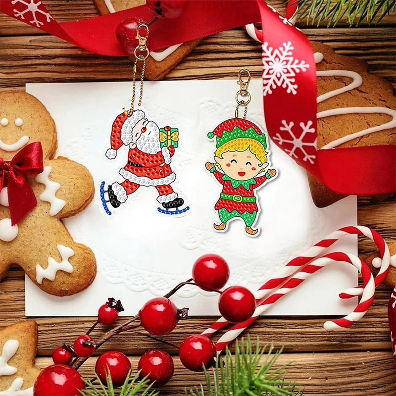 Diamond Painting Schlüsselanhänger Weihnachten 9 Stück