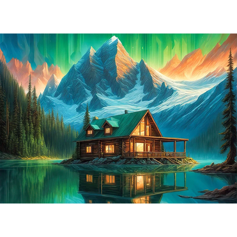 5D Diamond Painting – Seehütte