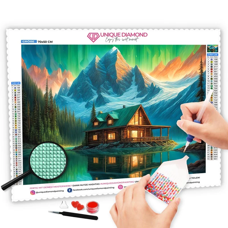 5D Diamond Painting – Seehütte