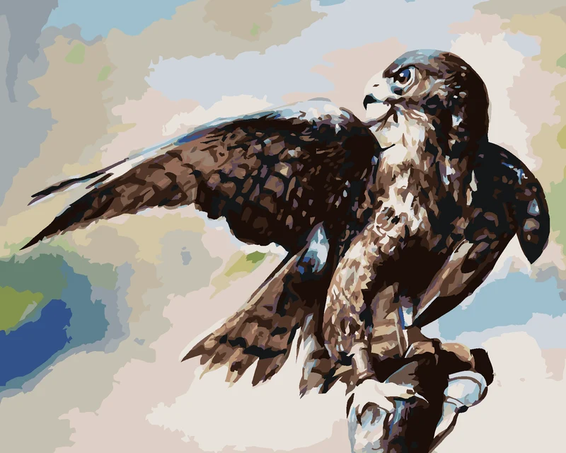 Diamond painting - FALKE IM WALD