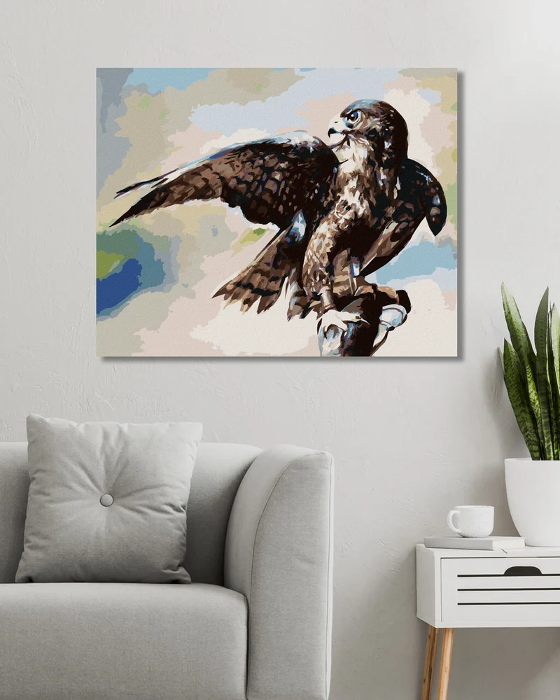 Diamond painting - FALKE IM WALD