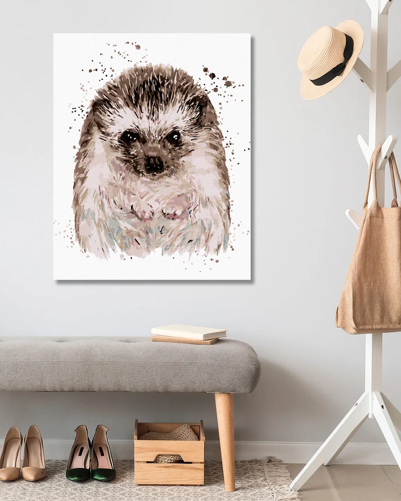 Diamond painting - IGEL MIT WEISSEM HINTERGRUND