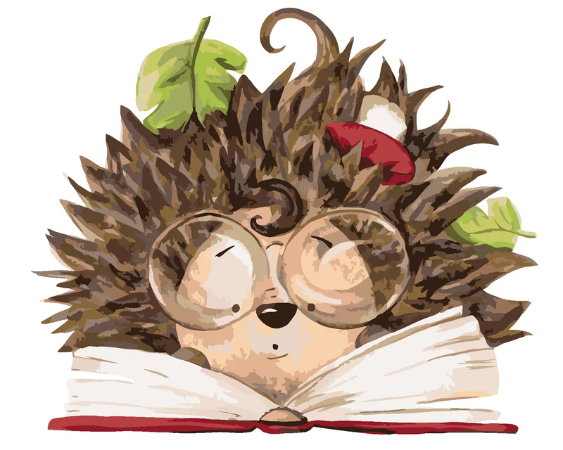 Diamond painting - IGEL, DER EIN BUCH LIEST