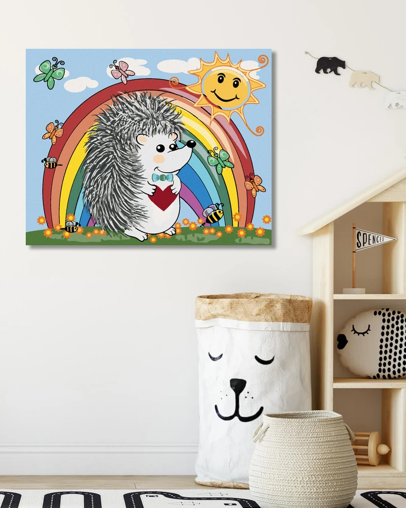 Diamond painting - IGEL UND REGENBOGEN