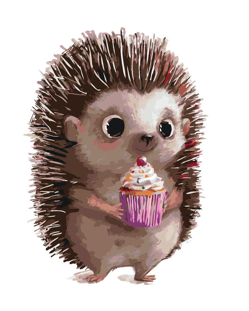 Diamond painting - IGEL UND CUPCAKE