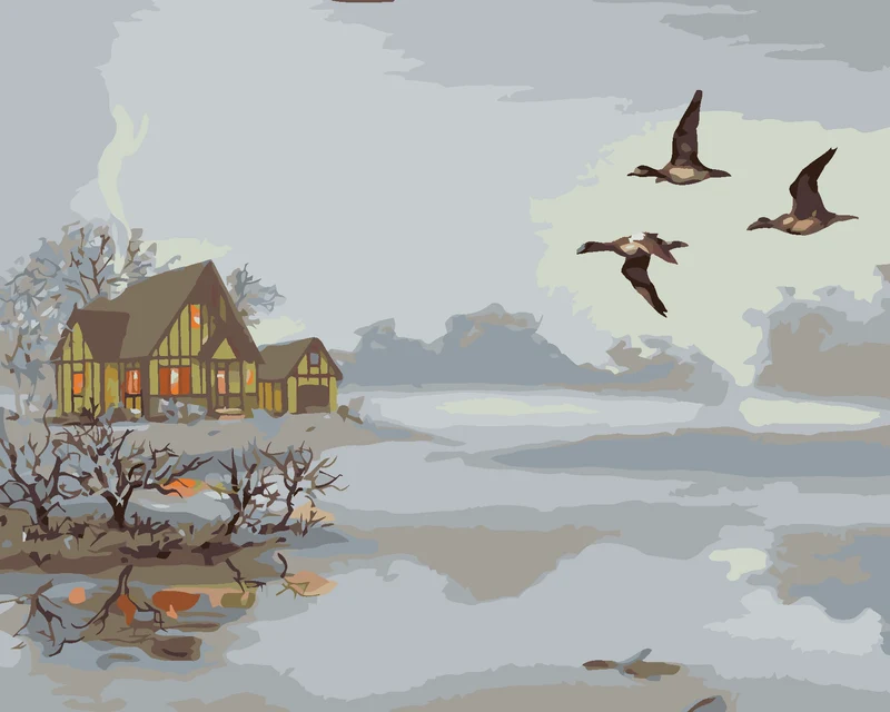 Diamond painting - SEE IM NEBEL (D. RUSTY RUST)