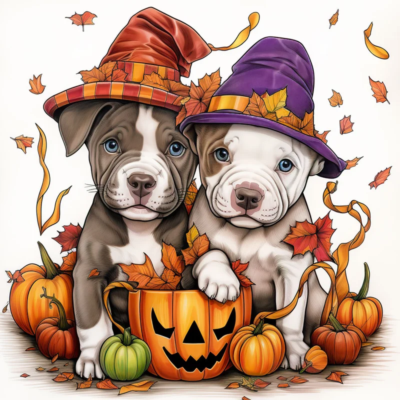 5D Diamond Painting – Halloween Dogs