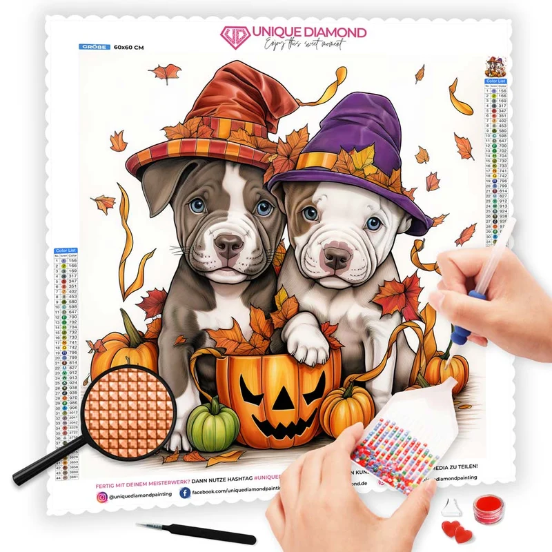 5D Diamond Painting – Halloween Dogs