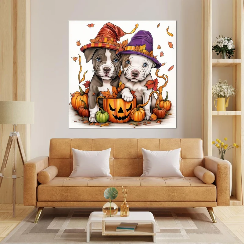 5D Diamond Painting – Halloween Dogs
