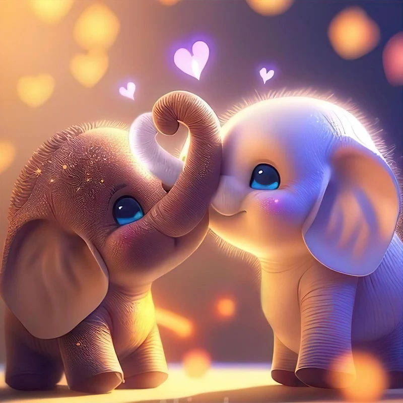 5D Diamond Painting – Elefanten Liebe