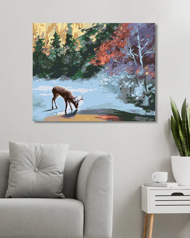 Diamond painting - HIRSCH AM GEFRORENEN BACH (D. RUSTY RUST)