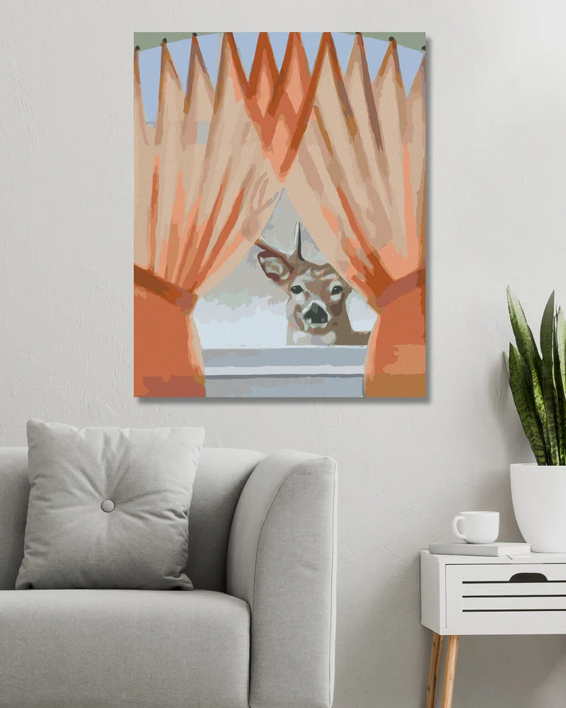 Diamond painting - HIRSCH HINTER DEM FENSTER (D. RUSTY RUST)