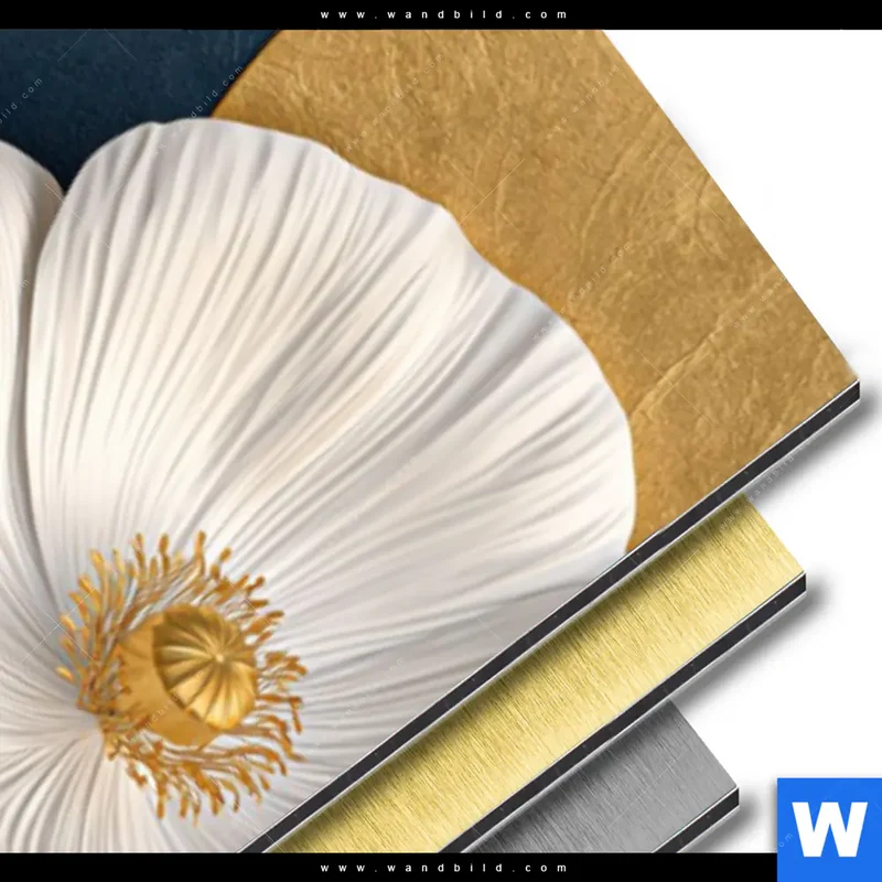 Aluminiumbild gebürstet | Golden Poppies | Schmal