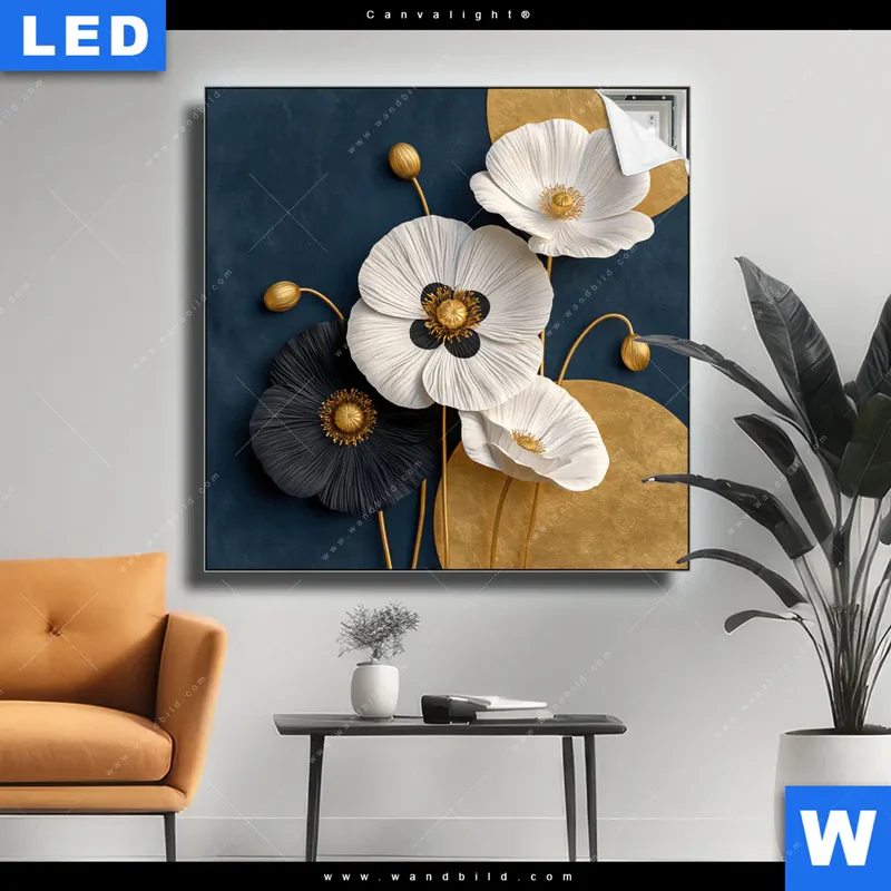 Canvalight® Leuchtbild | Golden Poppies | Quadrat