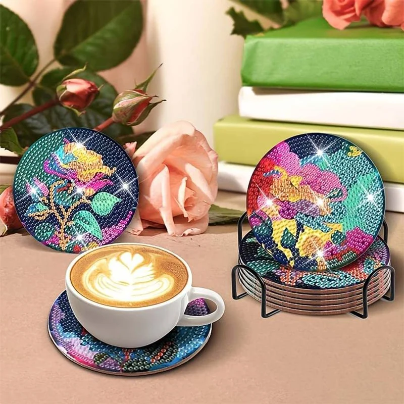 5D Diamond Painting Untersetzer Rosen