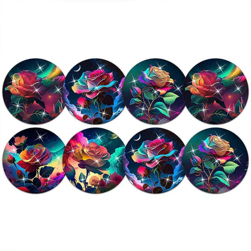 5D Diamond Painting Untersetzer Rosen