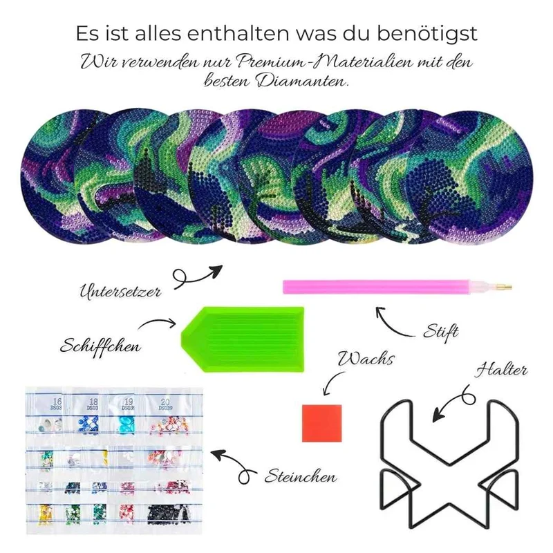 5D Diamond Painting Untersetzer Aurora
