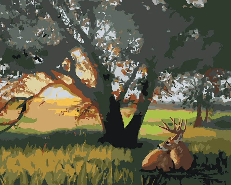 Diamond painting - HIRSCH UNTER EINEM BAUM (D. RUSTY RUST)