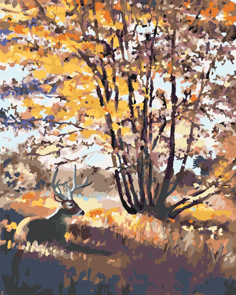 Diamond painting - HIRSCH AM BAUM (D. RUSTY RUST)