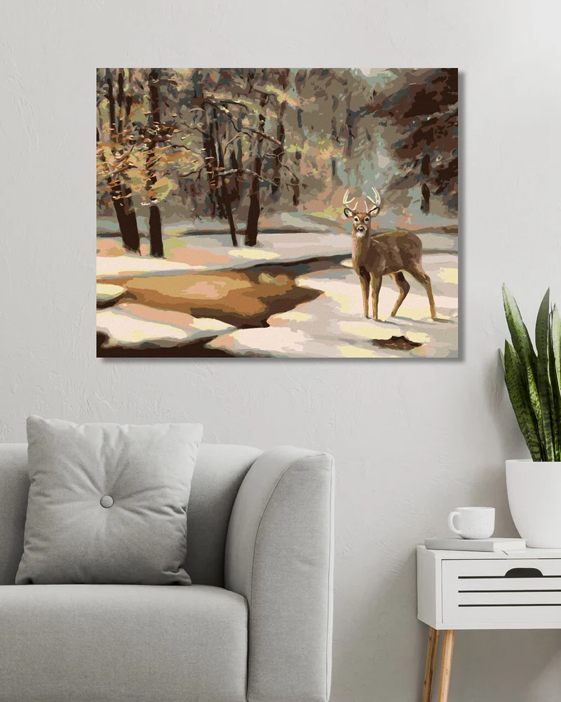 Diamond painting - HIRSCH UND EIN GEFRORENER BACH (D. RUSTY RUST)