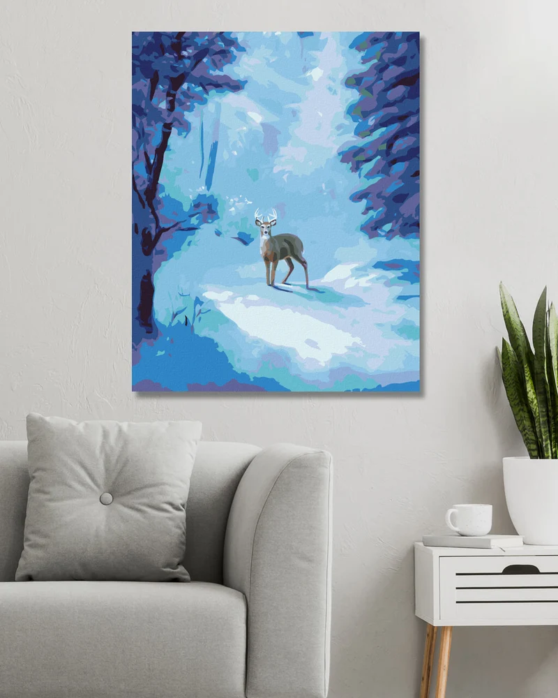 Diamond painting - HIRSCH UND DER GEHEIMNISVOLLE WINTERWALD (D. RUSTY RUST)