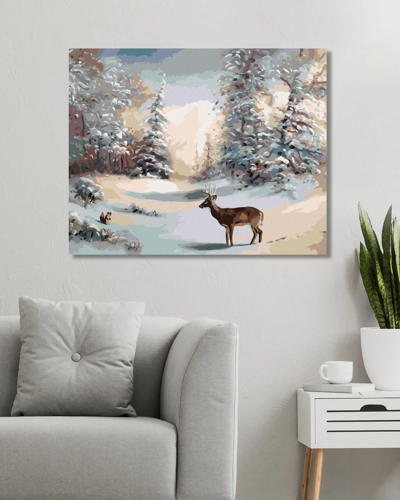 Diamond painting - HIRSCH UND WINTERWALD (D. RUSTY RUST)