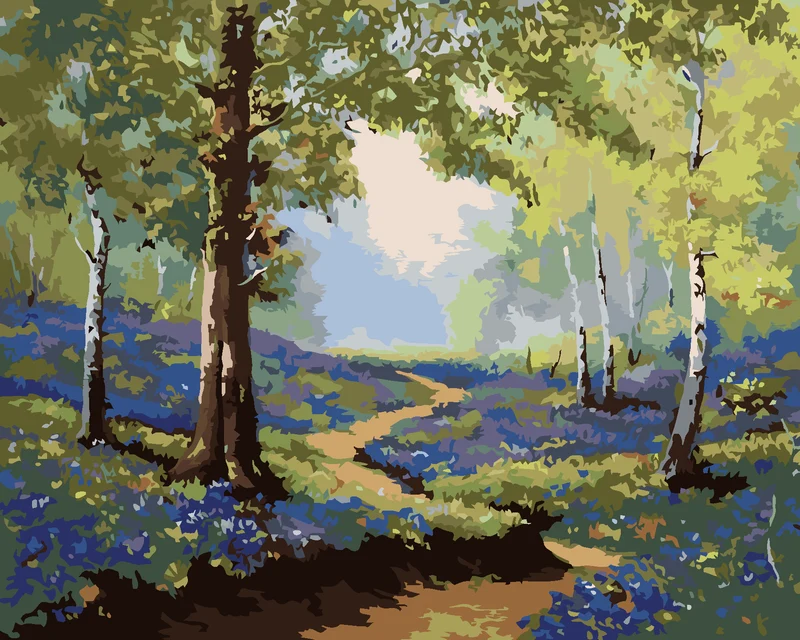 Diamond painting - FRÜHLINGSWALD MIT BLUMEN