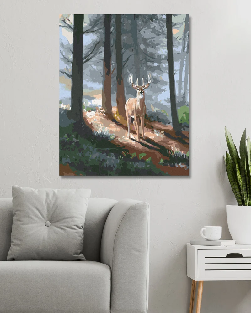 Diamond painting - HIRSCH UND NADELWALD (D. RUSTY RUST)