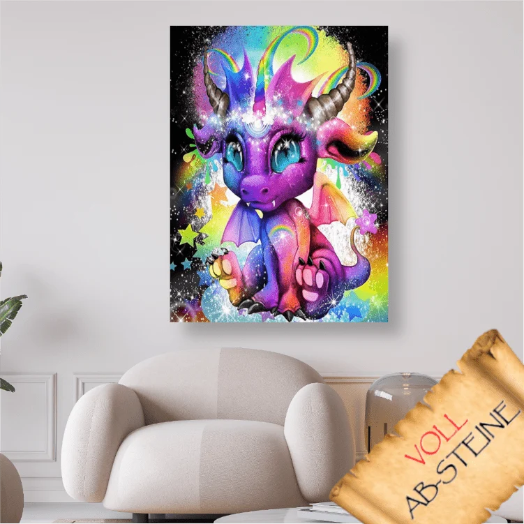 Bunter Drache - Voll AB 5D DIY Diamond Painting