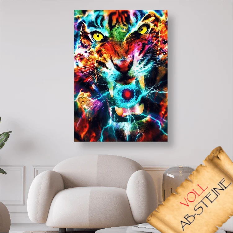 Bunter Tiger - Voll AB 5D DIY Diamond Painting