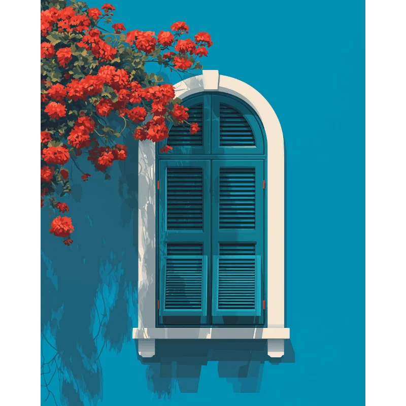 Fensterläden an der Küste