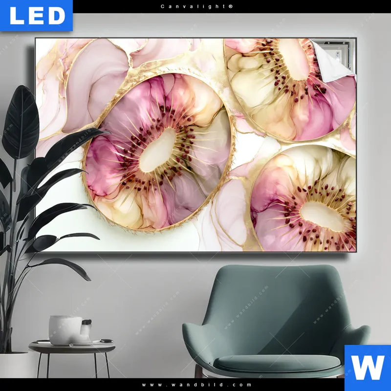 Canvalight® Leuchtbild | Kiwi - Edle Fruchtfantasie | Querformat