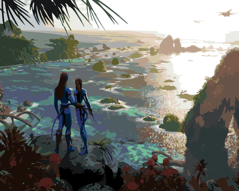 Diamond painting - JAKE UND NEYTIRI SCHAUEN AUF DEN HORIZONT (Avatar)
