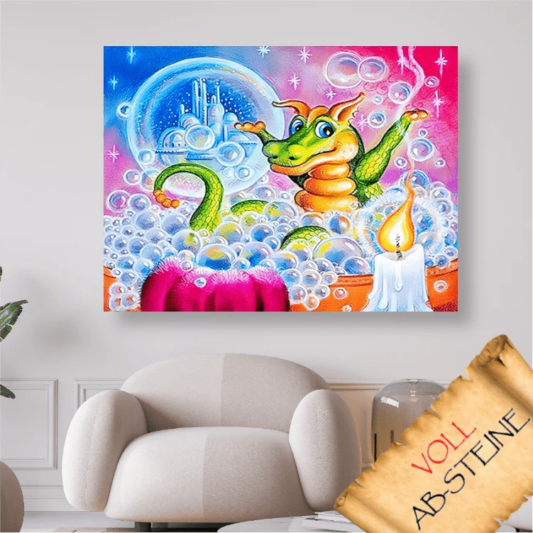Drache im Blasenbad - Voll AB 5D DIY Diamond Painting